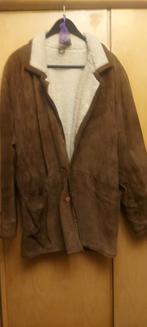 Suède heren jas maat 54. Teddy gevoerd. Bruin., Suede echt leder, Maat 52/54 (L), Bruin, Ophalen of Verzenden