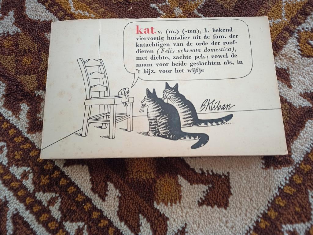 Tekeningen kat met verhaal. B.Kliban, Gelezen, B.Kliban, Ophalen of Verzenden, Katten