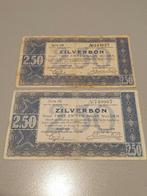 2x zilverbon 2.5 gulden, 1.10.1938, 2 serieletters (B1), Postzegels en Munten, Bankbiljetten | Nederland, Ophalen of Verzenden
