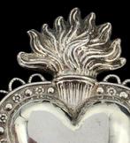 Antiek Zilveren  Ex Voto  , Heilig Hart, Antiek en Kunst, Antiek | Religie, Verzenden