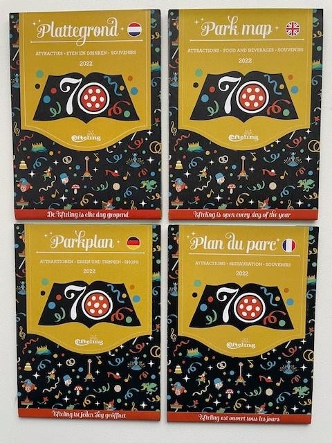 Efteling Plattegrond set 2022 70 Jaar Geel, Ophalen of Verzenden, Nieuw, Overige typen
