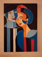 Acryl schilderij  " Troost " 90 l x 60 b, Antiek en Kunst, Ophalen