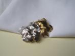 Broche Monet goudkleurig en zilverkleurig dubbel blad, Sieraden, Tassen en Uiterlijk, Verzenden, Zo goed als nieuw, Overige materialen