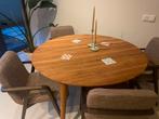 Ronde teak houte tafel, Huis en Inrichting, Tafels | Eettafels, Ophalen, Zo goed als nieuw, Rond, 100 tot 150 cm