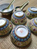 Chinese famille rose diep geel handgeschilderd 24 delig, Ophalen of Verzenden