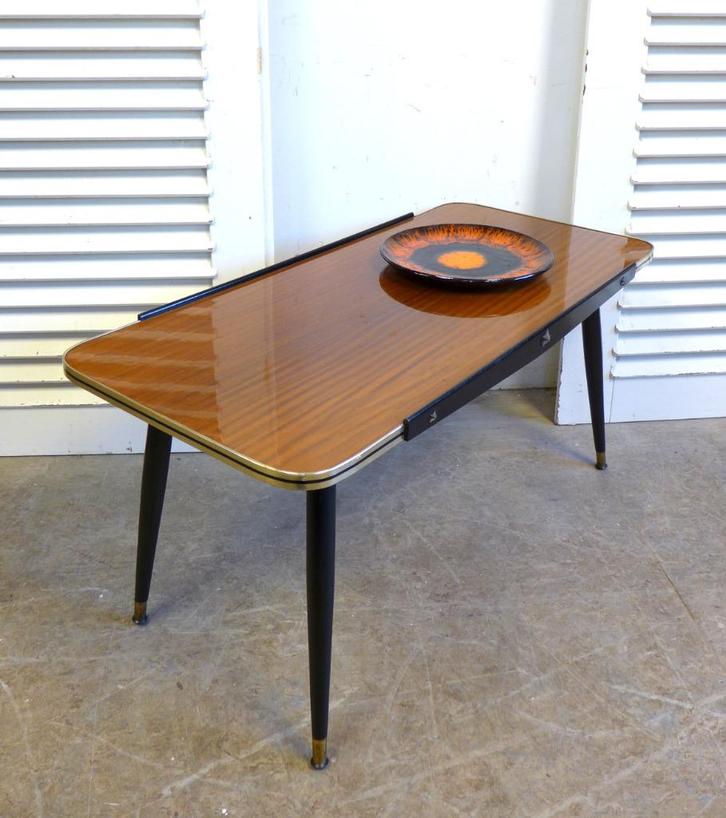 Prachtige vintage salontafel, Huis en Inrichting, Tafels | Salontafels, Gebruikt, Minder dan 50 cm, Minder dan 50 cm, 50 tot 100 cm