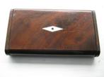 Antiek Mahonie Houder met Parlemoer., Verzenden