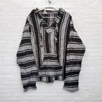 Vintage Baja Hoodie XXL Bruin Wit Gebreid Streep Unisex, Kleding | Heren, Truien en Vesten, Bruin, Verzenden, Vintage, Overige maten