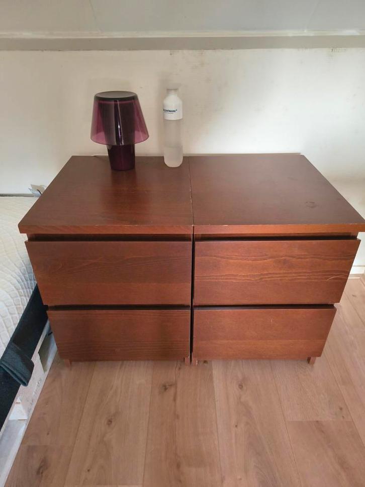 2 IKEA MALM ladekasten, Huis en Inrichting, Kasten | Dressoirs, Gebruikt, 50 tot 100 cm, 25 tot 50 cm, Met lade(s), Overige materialen