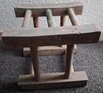 Houten (melk)krukje / bloempotvoet, Gebruikt, Bruin, Ophalen of Verzenden, Landelijk