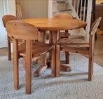 Rainer Daumiller houten stoelen met ronde tafel, vintage, Ophalen, Gebruikt, 4 tot 6 stoelen