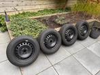 Winterbanden op 15 inch stalen velg VW Polo, Auto-onderdelen, Ophalen, Gebruikt, 15 inch, Banden en Velgen