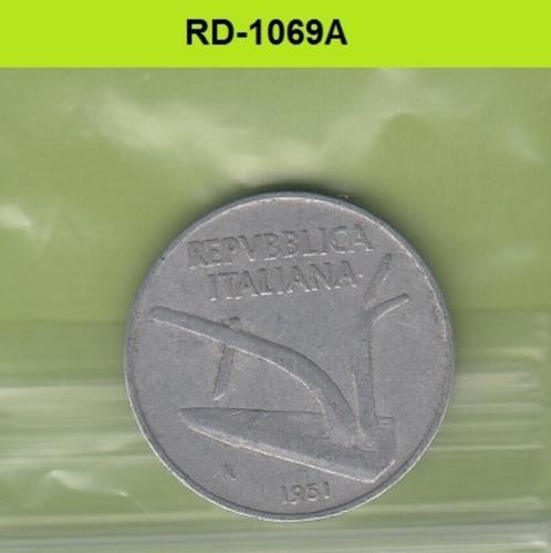 S8-RED-1069 Italy 10 LIRE 1951  VF KM93, Postzegels en Munten, Munten | Europa | Niet-Euromunten, Italië, Verzenden