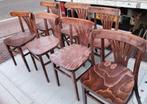 21 stuks brocante houten cafe, bar stoelen Thonet stijl, Ophalen, Gebruikt, Bruin, Hout