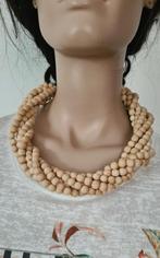 Ketting met 6 strengen van houten kralen, 54 cm lang, Ophalen of Verzenden, Gebruikt, Overige materialen