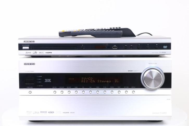 Onkyo TX-NR808 & DV-SP406 (Garantie), Audio, Tv en Foto, Home Cinema-sets, Zo goed als nieuw, Blu-ray-speler, 7.1-systeem, 70 watt of meer