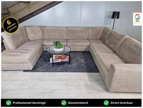 GRATIS LEVERING Z.G.A.N Ribstof U-bank 360x295x220 GEREINIGD, Huis en Inrichting, Banken | Bankstellen, Zo goed als nieuw, Hoekbank