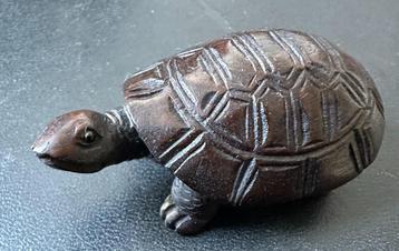 Ironwood Netsuke van een schildpad Late Meijiperiode Japan beschikbaar voor biedingen