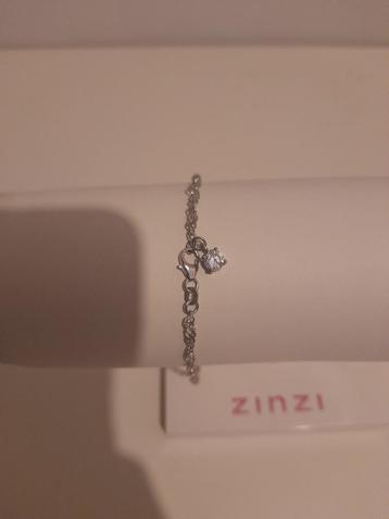 Zilveren getwiste koord enkelband met zirconia steen 28 cm beschikbaar voor biedingen