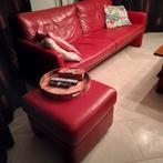 Leren bankstel + 2 fauteuils merk: W. Schillig, Huis en Inrichting, Banken | Bankstellen, Ophalen, Gebruikt, Minder dan 75 cm