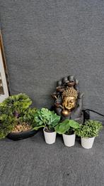 Mooie boeddha fontein met kunstbloemen, Ophalen of Verzenden, Zo goed als nieuw