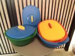 Tupperware serveer schalen met deksel, Ophalen of Verzenden, Zo goed als nieuw, Geel, Schaal