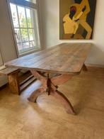 Lange kloostertafel 88x250 cm “mannetje” ontwerp, Huis en Inrichting, Tafels | Eettafels, Eikenhout, Ophalen of Verzenden, Vijf personen of meer
