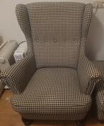 Ikea Fauteuil met Hocker - Zwart Wit, Huis en Inrichting, Fauteuils, Ophalen, Gebruikt, 75 tot 100 cm, Stof