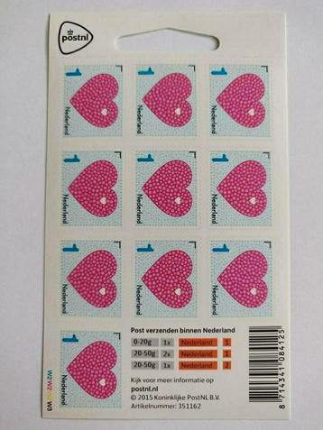 P2 Postzegels Hartje Stickers voor Brievenbus of Pakketpost beschikbaar voor biedingen