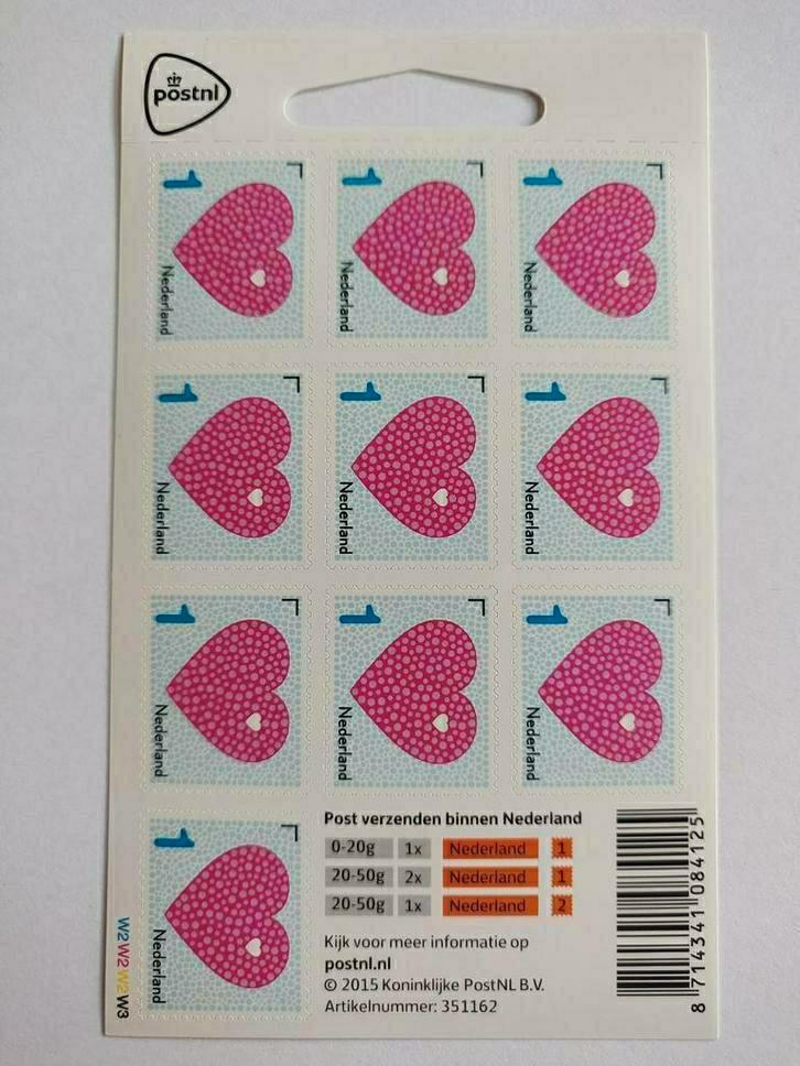 P2 Postzegels Hartje Stickers voor Brievenbus of Pakketpost, Postzegels en Munten, Postzegels | Nederland, Ophalen of Verzenden