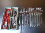 Verzilverde lepels+10 gebaksvorkjes, zie foto's., Antiek en Kunst, Ophalen