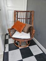 Vintage rotan stoel, Huis en Inrichting, Ophalen, Bruin, Vintage, Riet of Rotan