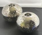 Zilverkleurige bollen waxinelichtjes, Overige materialen, Gebruikt, Overige kleuren, Ophalen of Verzenden
