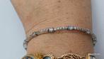 Zilveren armband met steentjes - 925, 19cm, Sieraden, Tassen en Uiterlijk, Armbanden, Ophalen of Verzenden, Zo goed als nieuw