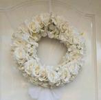 Witte Kunstbloemen Deurkrans Decoratie, Ophalen of Verzenden, Zo goed als nieuw