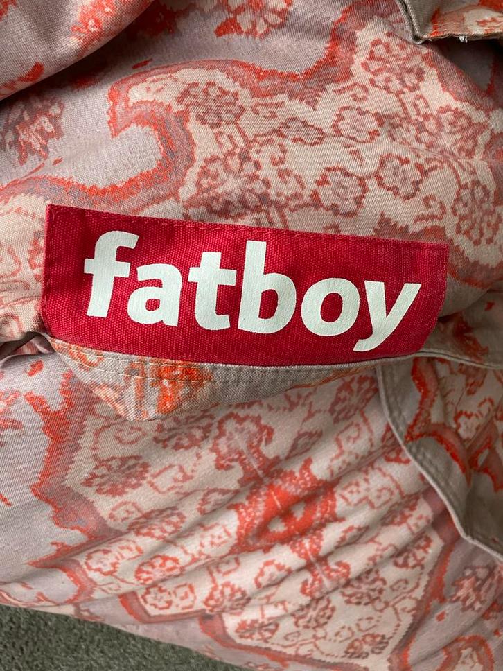 Fatboy Zitzak - Oranje/Grijs - 140x180cm, Huis en Inrichting, Zitzakken, Zo goed als nieuw, Zitzak, Oranje, Ophalen