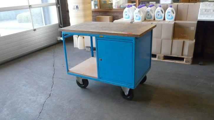 Werkbank verrijdbaar 1150 x 700 x 900 met houten blad, Hobby en Vrije tijd, Overige Hobby en Vrije tijd, Gebruikt, Ophalen