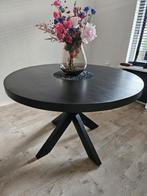 Eetkamertafel zwart rond z.g.a.n., Huis en Inrichting, Ophalen, Rond, Zo goed als nieuw, 100 tot 150 cm