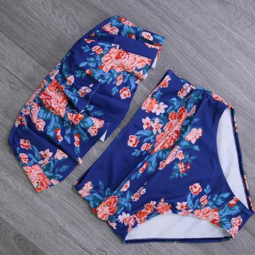 Blauwe bloemen high waist bikini heup push up dames vrouwen, Kleding | Dames, Badmode en Zwemkleding, Nieuw, Bikini, Blauw, Verzenden