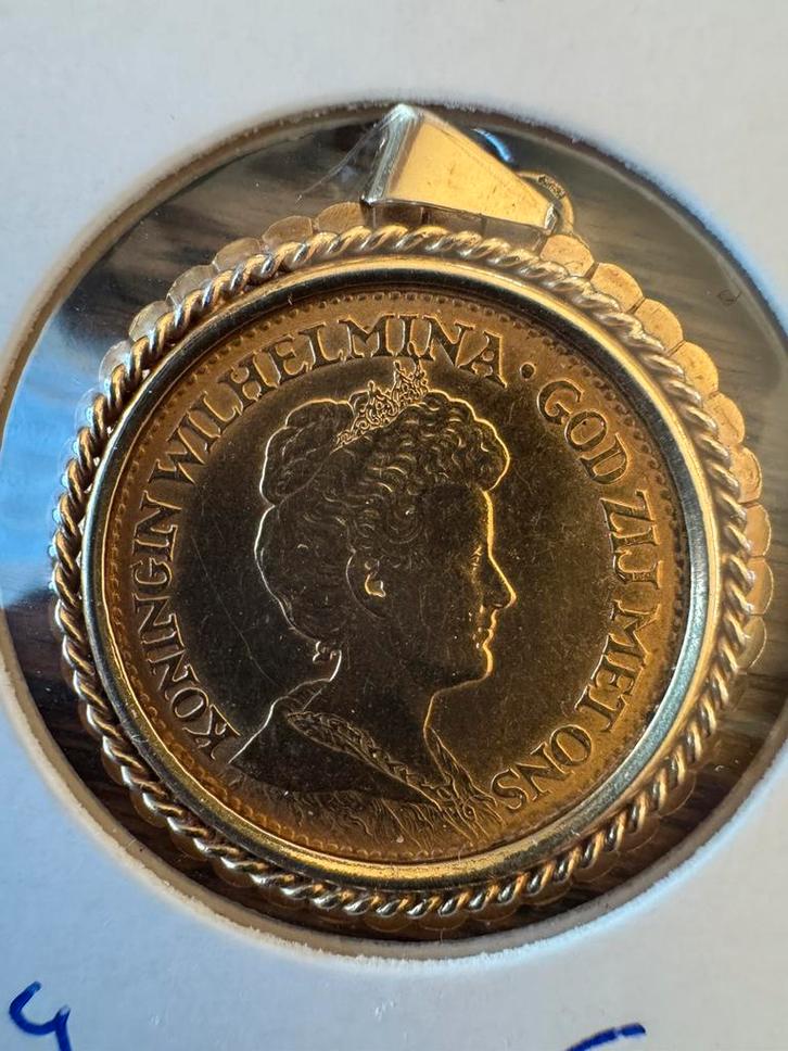 Gouden tientje 1912 in hanger, Postzegels en Munten, Munten | Nederland, Losse munt, 10 gulden, Koningin Wilhelmina, Goud, Ophalen
