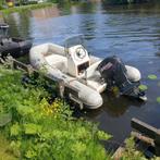 4.0mtr Rib Rubberboot zelflozend hypalon 60pk evenrude etec, Gebruikt, Benzine, Minder dan 70 pk, Overige materialen