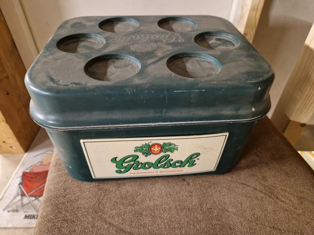 Grolsch koelbox vintage jaren 80, Verzamelen, Ophalen of Verzenden, Gebruikt, Gebruiksvoorwerp
