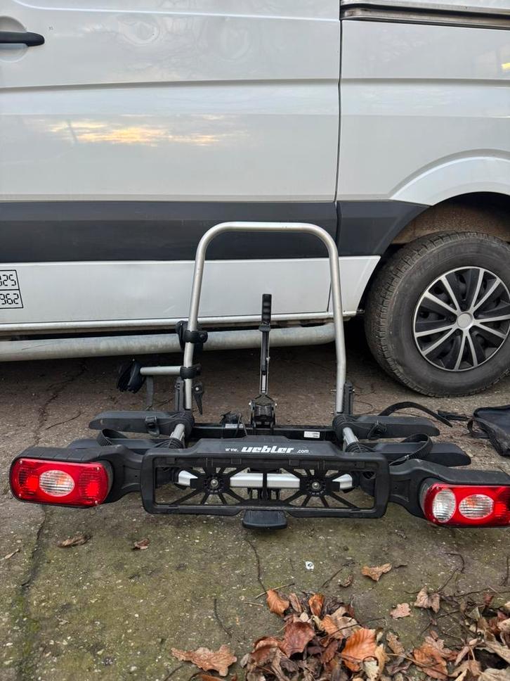 Fietsendrager Uebler X21, Auto diversen, Fietsendragers, Zo goed als nieuw, Trekhaakdrager, 2 fietsen, Brede banden, Elektrische fiets