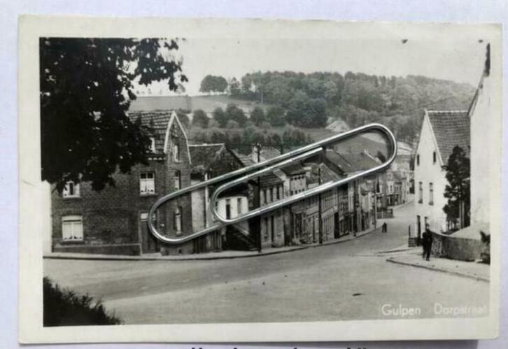 Ansichtkaart Dorpstraat Gulpen veertiger jaren, Verzamelen, Ansichtkaarten | Nederland, Limburg, 1940 tot 1960, Ophalen of Verzenden