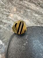 21k Gouden Zegelring met Zirkonia, 19 tot 20, Nieuw, Ophalen of Verzenden, Dame of Heer