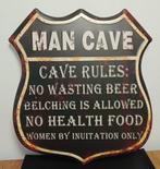 Man cave rules route 66 reclamebord van metaal wandbord, Huis en Inrichting, Woonaccessoires | Tekstborden en Spreuken, Nieuw