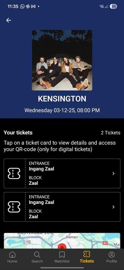 Kensington Ziggo Dome 3 december 2025, Tickets en Kaartjes, Concerten | Pop, Twee personen, December