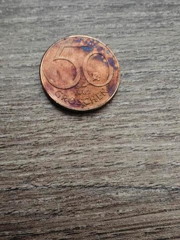 Oostenrijk 50 Groschen Schilling Munt 1962 beschikbaar voor biedingen