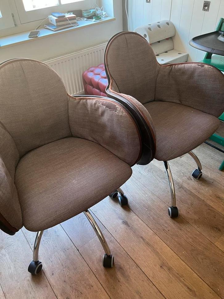 De Padova Incisa Stoel - Design Klassieker, Huis en Inrichting, Stoelen, Gebruikt, Twee, Leer, Bruin, Ophalen