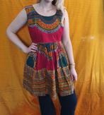 Vintage jurkje met toffe print - African - 38/M/medium, Gedragen, Maat 38/40 (M), Vintage, Ophalen of Verzenden